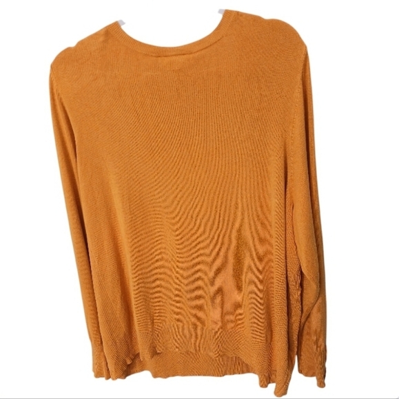 Lane Bryant Women's Mustard V-neck Sweater Size 22/24 Fall Winter Rayon - Picture 2 of 6